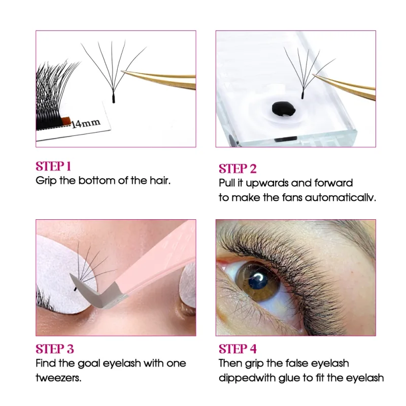 Fadvan 5D W Shape Lashes Black/Brown 5D Soft Faux Mink Eyelash Extension 12Rows 5D Fan Lashes Supplier