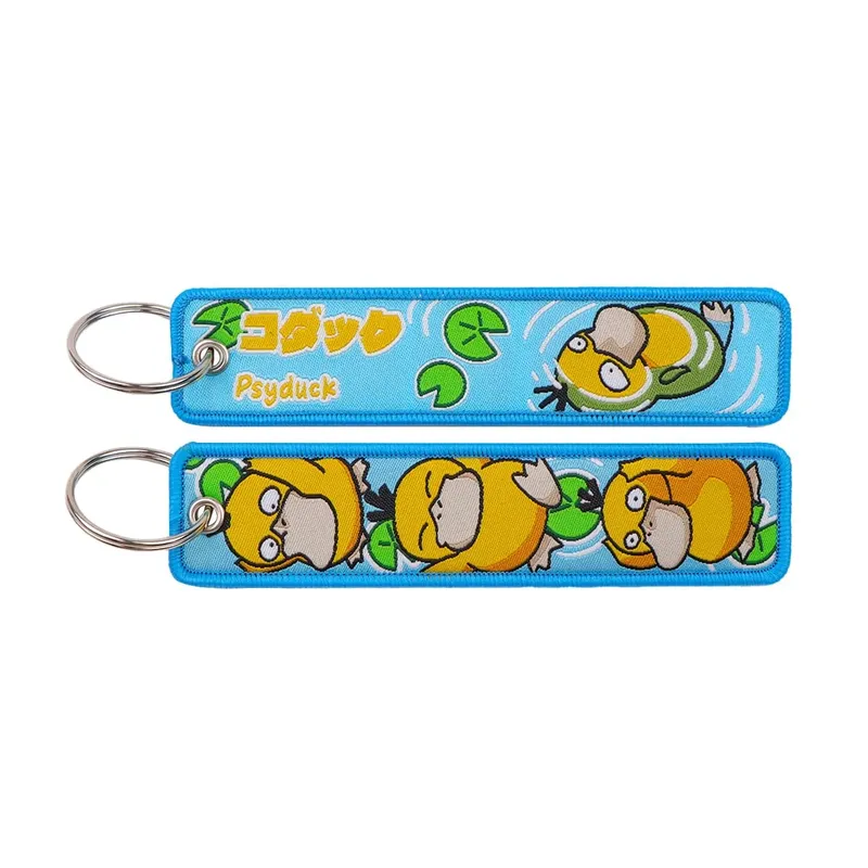 HOT Sale Pokémon Anime Monsters Keychain for Cars Backpack Key Holders Embroidery Keyrings Key Tag Jet Tag Accessories Gif 1pcts