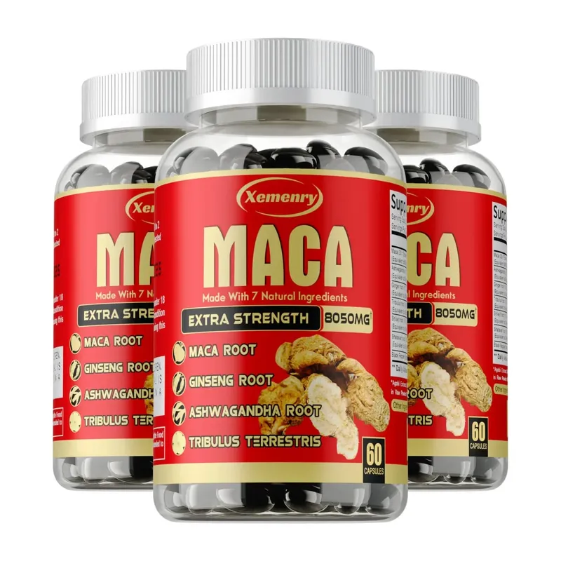 Maca Root Capsules - with Ginseng & Ashwagandha to Support Energy Endurance and Performance Muscle Mass Improve
