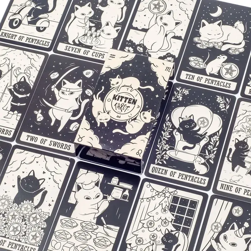 78 Card Deck Kitten Tarot Oracle Card Fate Divination Leisure Entertainment Family gatherings Tarot Card Game — image 4