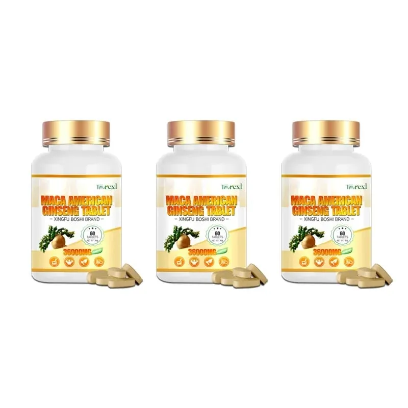 Organic Maca Root Powder with Ginseng Extract Supplement for Men and Women Health- Vegan Potency enhancement Pills