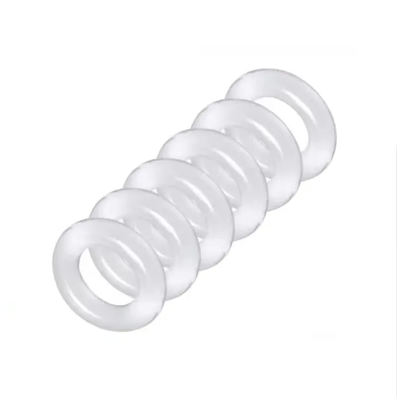 Male 6pcs 1 set Silicone Penis lock Cock Ring bondage Erection Delay Ejaculation Reusable Enlargement ball stretcher Sex Toy Men — image 5