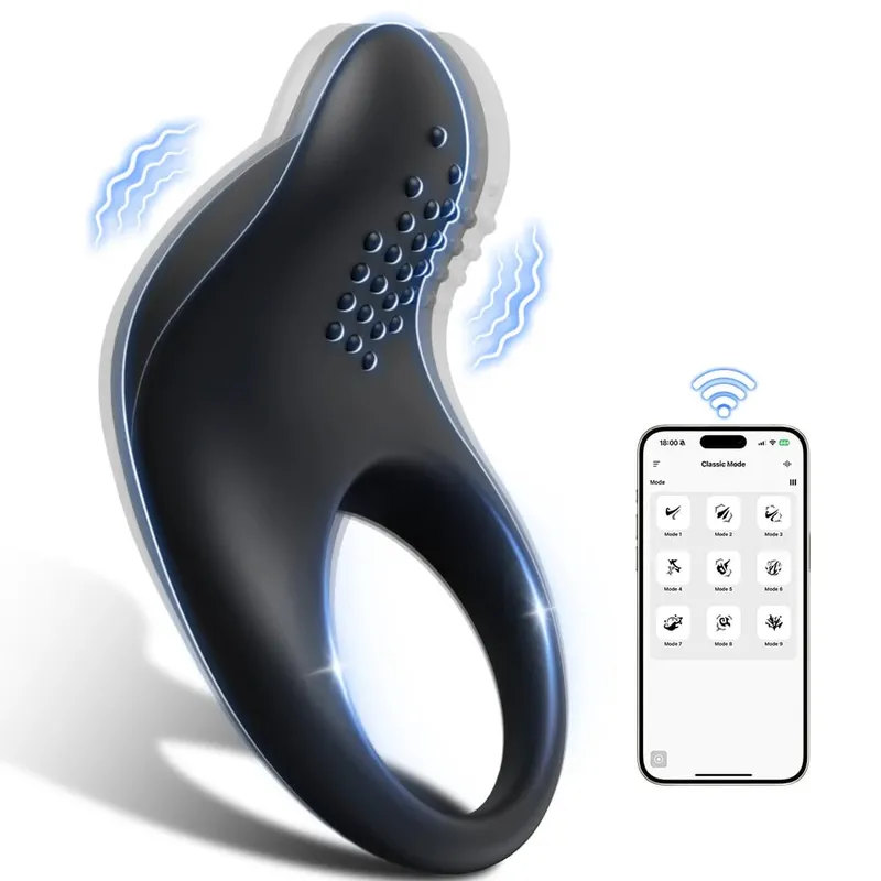 APP Control Penis Ring Vibrator for Men Delay Ejaculation Cock Ring Sex Toys Lock Penisring Cockring Adult Male Sex Supplies 18+ — image 1