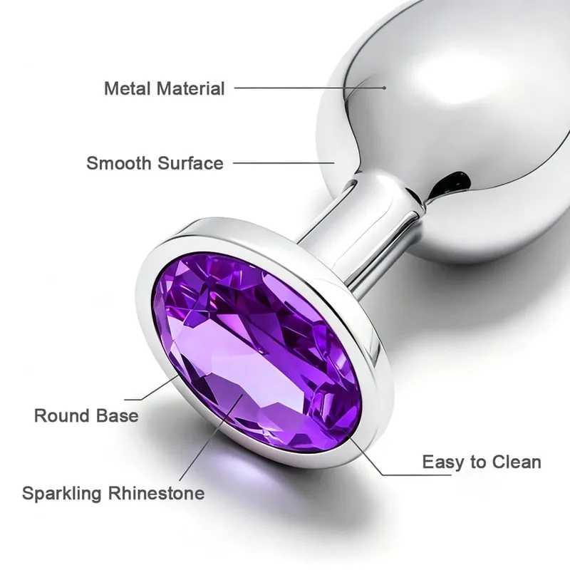 Metal Anal Plug 5 Size Butt Plug Butt Toy Adult Game Masturbator Anal XS/S/M/L/XL Diamond Sex Toy for Adult Products
