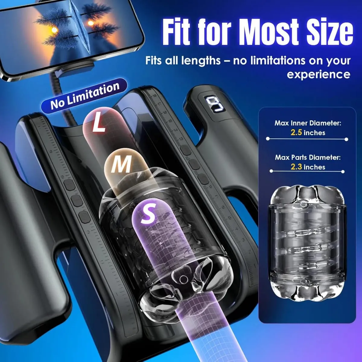 Automatic Male Masturbator Cup 10 Thrusting&Vibration Modes Heating Function with Phone Holder Stroker Adult Sex Toys For Men