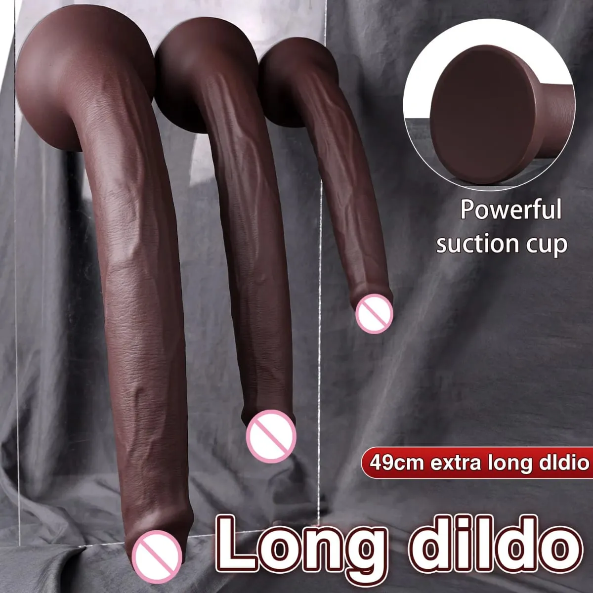 Uzun Yapay Penis Gerçekçi Yılan Şekli Tek Katmanlı Silikon Büyük Penis Yumuşak Anal Seks Oyuncakları Vantuz Dick Kadınlar için G-spot Orgazm 18 + — image 2