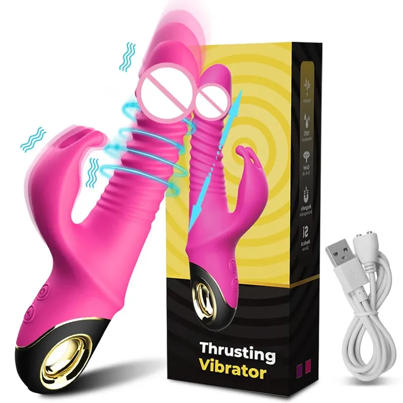 2022 Rabbit Thrusting Vibrator Automatic Telescopic G-Spot Clitoris Stimulator Female Masturbation Sex Toys For Women Adults