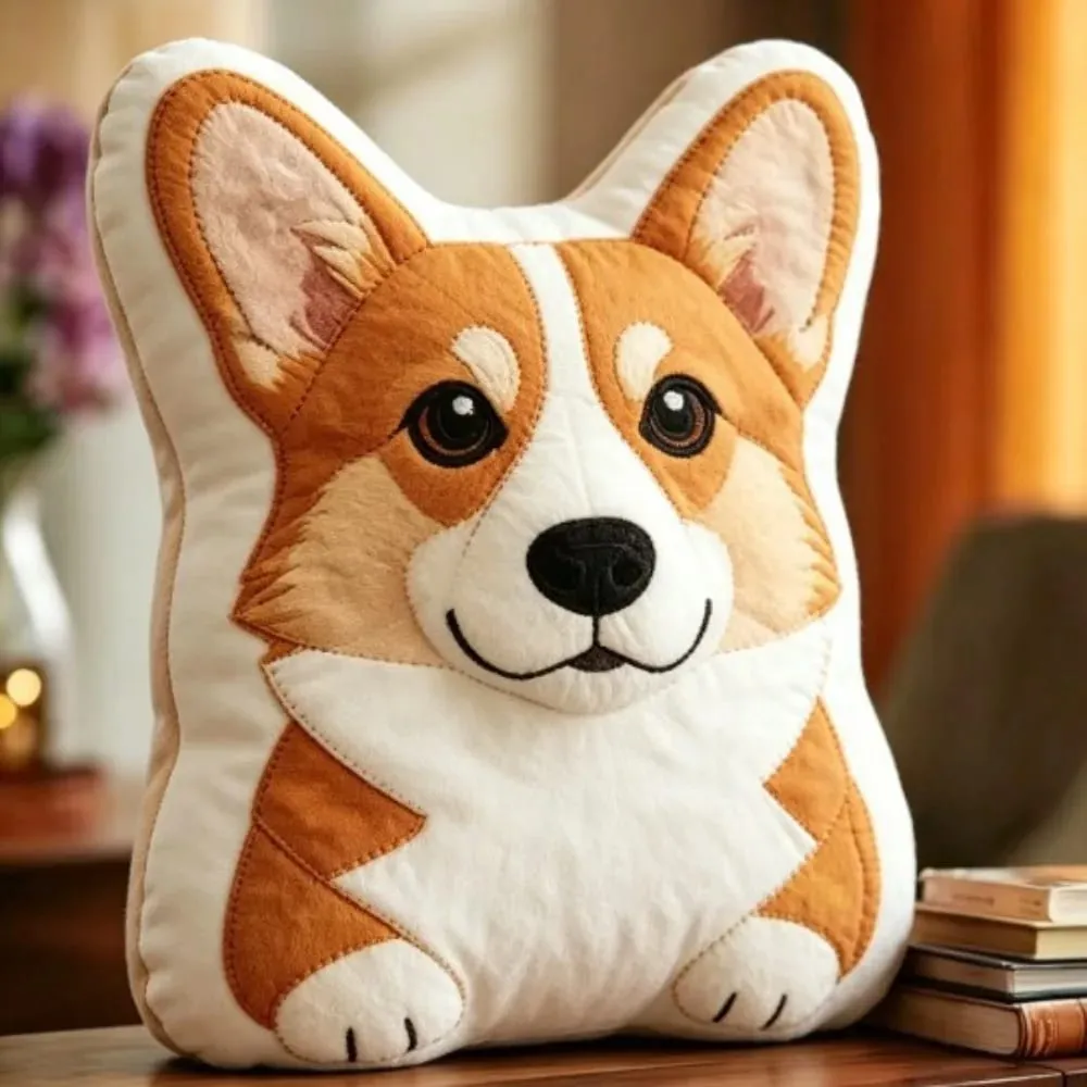 Dog Shaped Pillow Animal Throw Pillow Soft Plush Fabric Decorative Animal Pillow Shiba Dog Cushion Contoured Shape