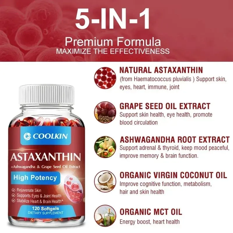 Astaxanthin - Fremmer kardiovaskulær sundhed Fremskynder stofskiftet Understøtter øjenled og hudsundhed