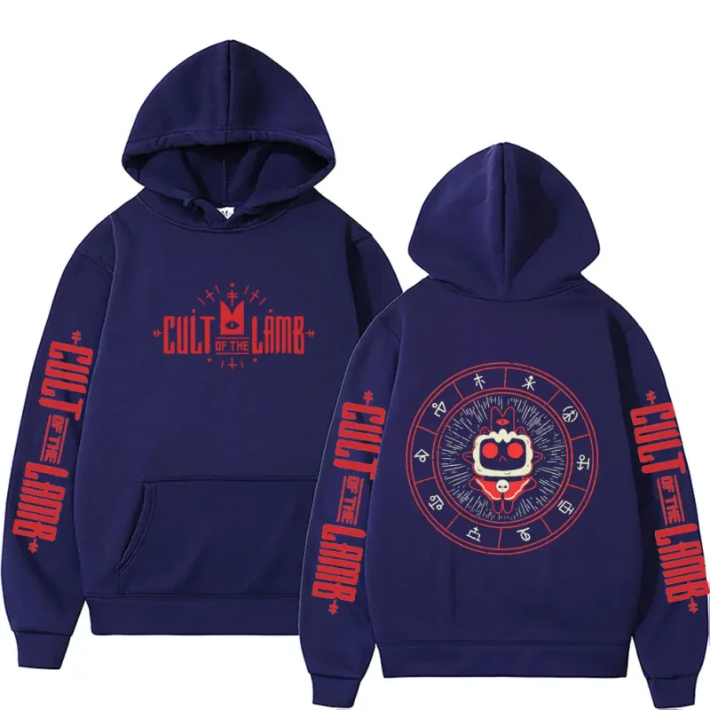 Game Cult of The Lamb Print Hoodie Lalaki Babae Vintage Fleece Cotton Pullover Hoodies Unisex Fashion Casual Oversized Streetwear