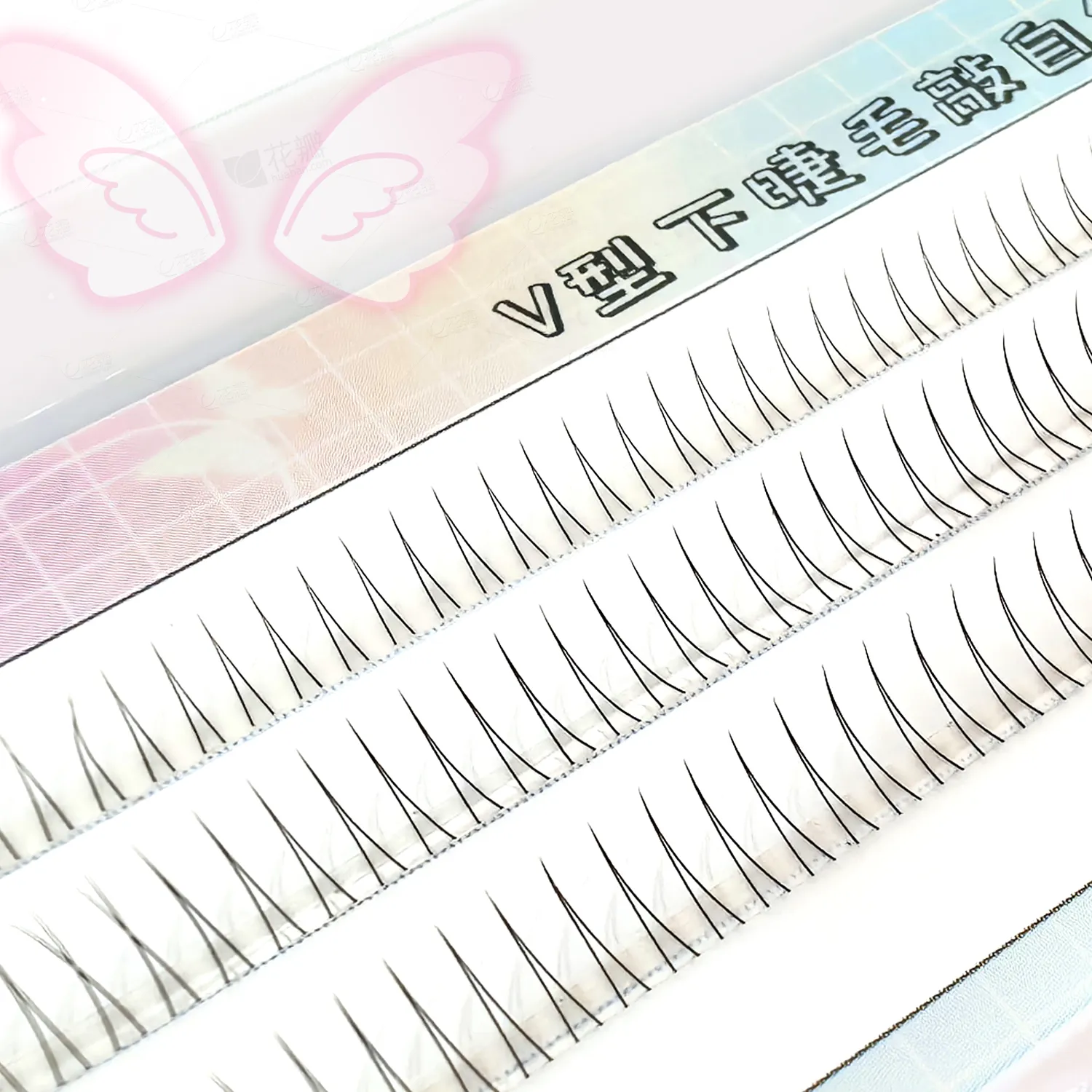 C Curl V Shape Black Under Eyelashes Natural Soft Manga Comic Eye Lashes Korean Style Bottom Lashes Eyelash Clusters Bunches — image 6
