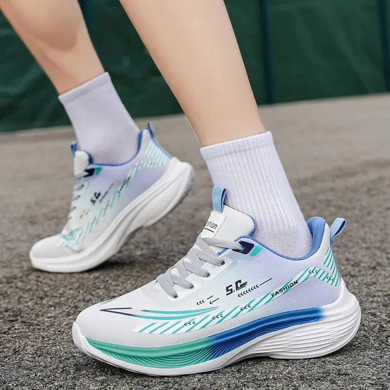 Men Running Shoes Lightweight Breathable Mesh Sneakers Thick Sole Cushioning Casual Walking Shoes Size 39-44