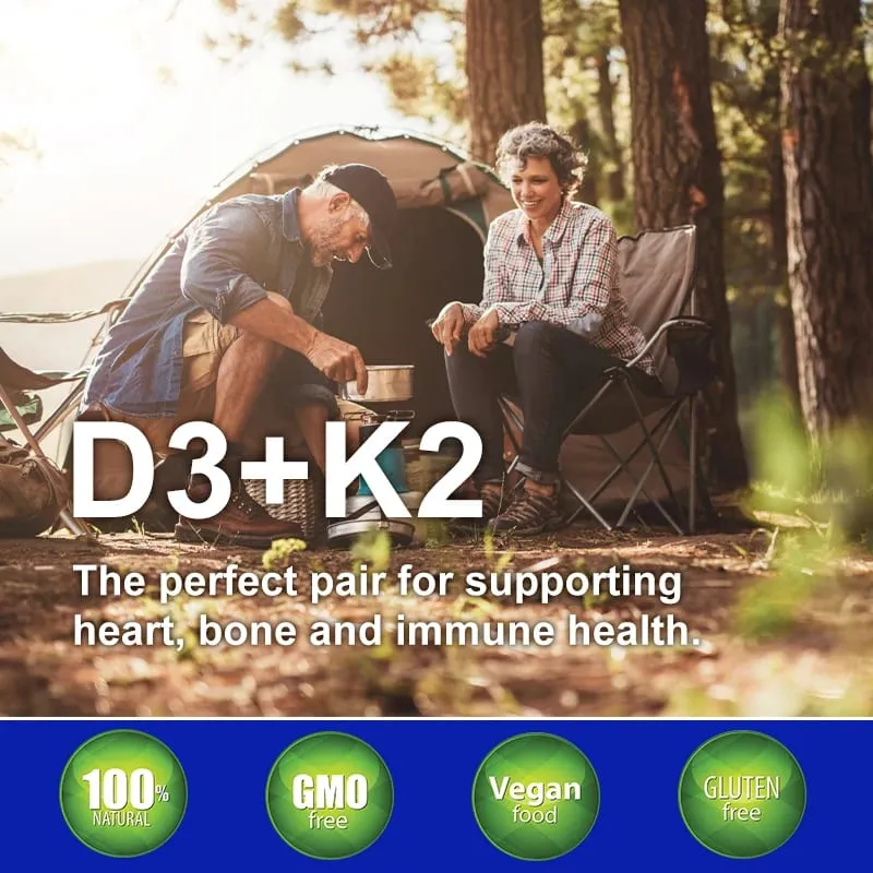 Kexinsh Vitamin D3K2 Capsules 5000iu Vitamin D3 300mcg K2 Support Teeth Bone Heart Health Joint Health — image 4