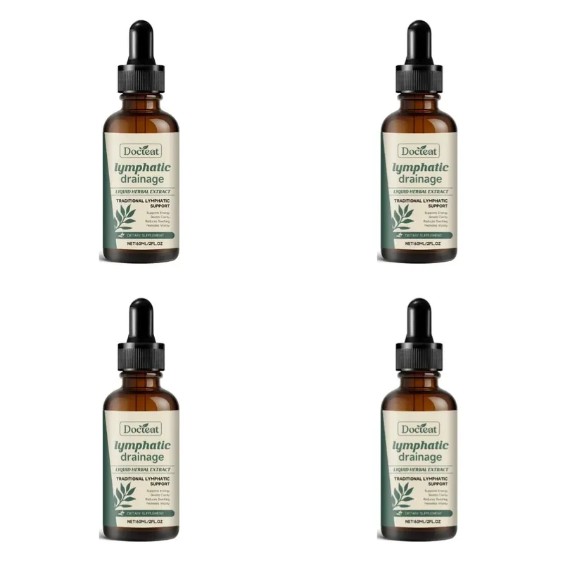 Lymphatic Drainage Drops 60ml Supplement Help Bloat Relief & Immune System Health with Cleavers Red Clover and Stillingia Root