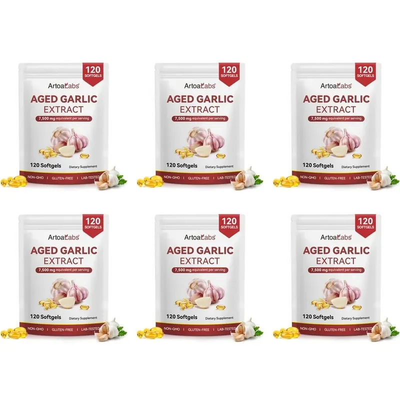 Viên nang mềm chiết xuất tỏi già 7500mg tương đương trên mỗi khẩu phần cho tuần hoàn và chức năng tim Chất chống oxy hóa và hỗ trợ miễn dịch 120Ct