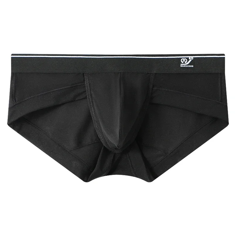 Summer Men's Underwear Boxers Bulge Ice Silk Briefs Ultra-thin Breathable Cool Panties