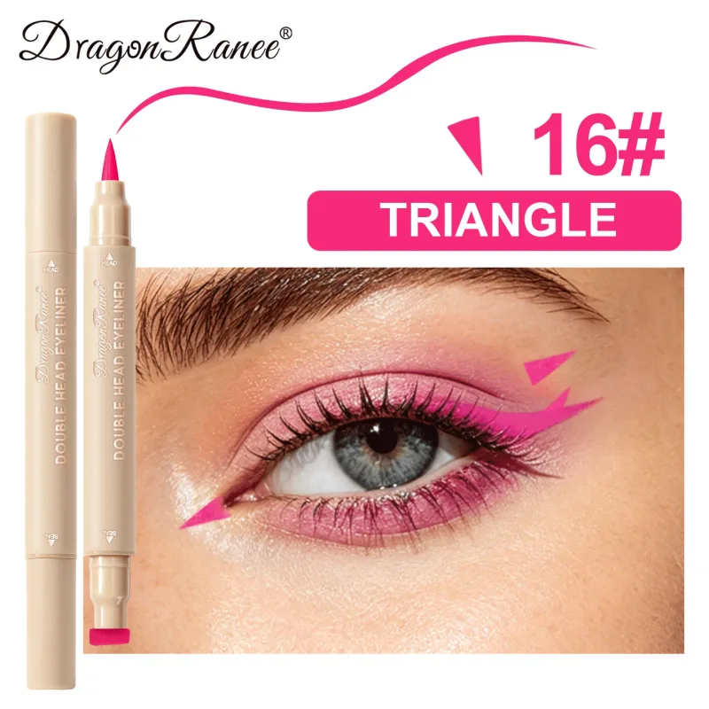 2-in-1 Double Ended Stamp Seal Eyeliner Quick Drying Waterproof and Sweat Proof Not Easy To Smudge Colorful Eye Makeup EyeLiner