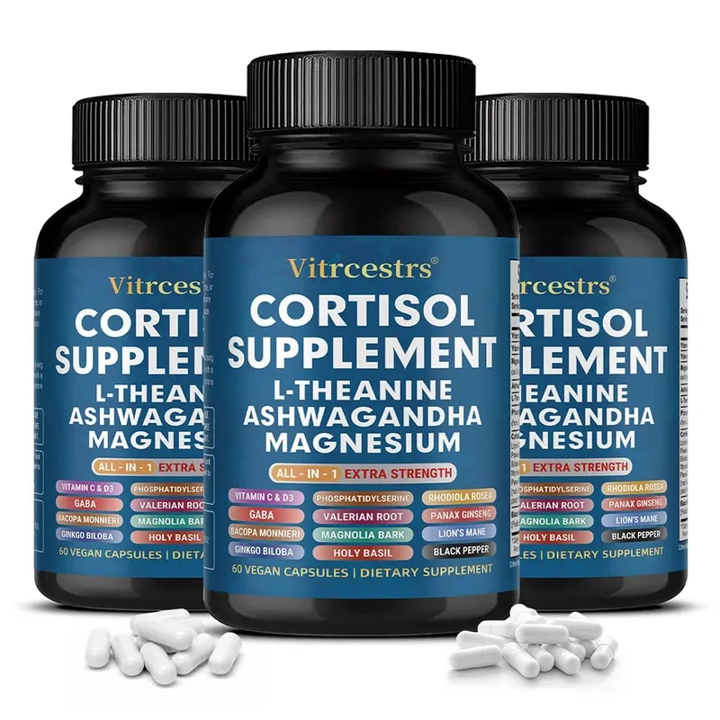 Cortisol Complex Capsules with Ashwagandha L-Theanine & Magnesium Stabilize Mood Supports Relaxation Calm & Daily Wellness
