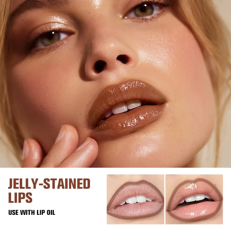 2-in-1 Lip Contour Lip Stain Pen Smudge-proof Non-stick Cup Moisturizing Lip Makeup Cosmetic Dual-Sided Tip Lip Stain & Liner — image 7