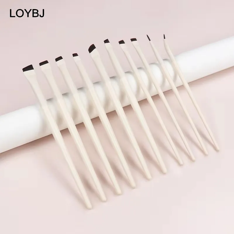 Upgrade Blade Eyeliner Brush Set Ultra Thin Fine Angle Flat Eyebrow Brush Under The Eye Place Precise Detail Brushes Ivory — image 6