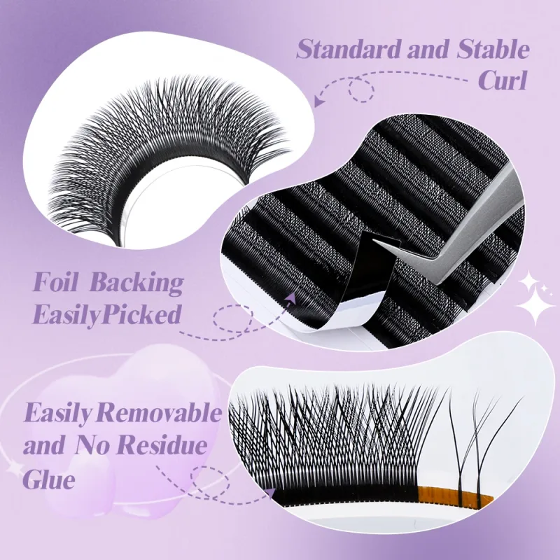 Wendy Lashes YY Shape Eyelash Extensions Automatic Flowering W Shape Bloom 3D 4D 5D 6D 8DPremade Supplies Black Lashes Cilios 5D — image 6