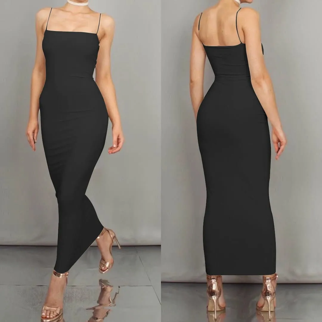 JZ461 Vestido de verano para mujer, vestidos largos con tirantes, vestido Sexy con tirantes para Club
