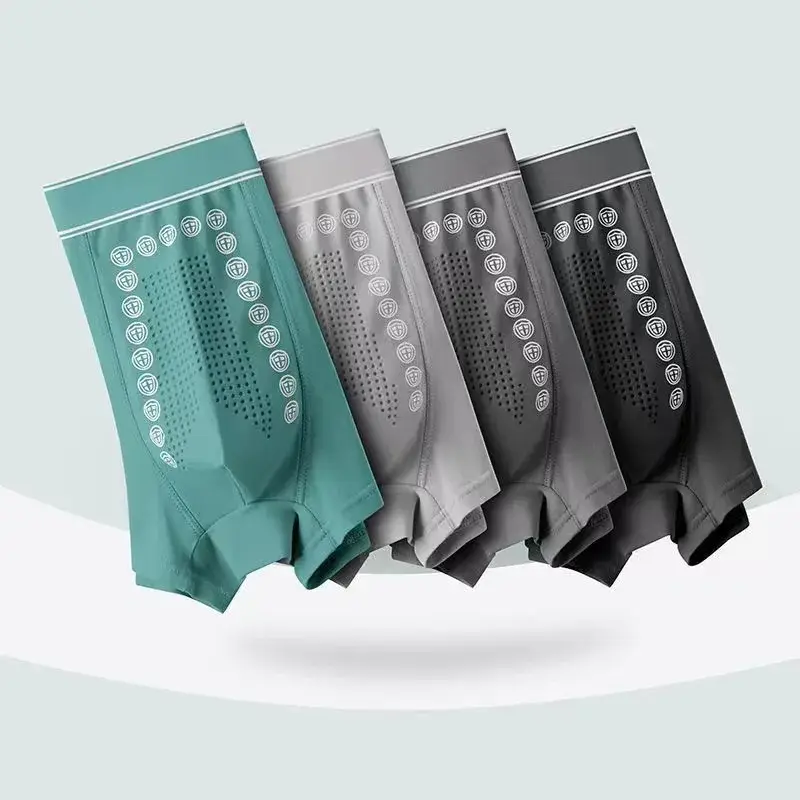 Pantaloni da massaggio boxer autunno inverno da uomo comodi e traspiranti energetici con pantaloni a quattro angoli ad angolo piatto a vita media
