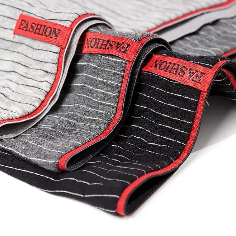 Boxer da uomo intimo morbido, traspirante e confortevole slip a righe personalità alla moda casual boxer larghi mutandine alla moda
