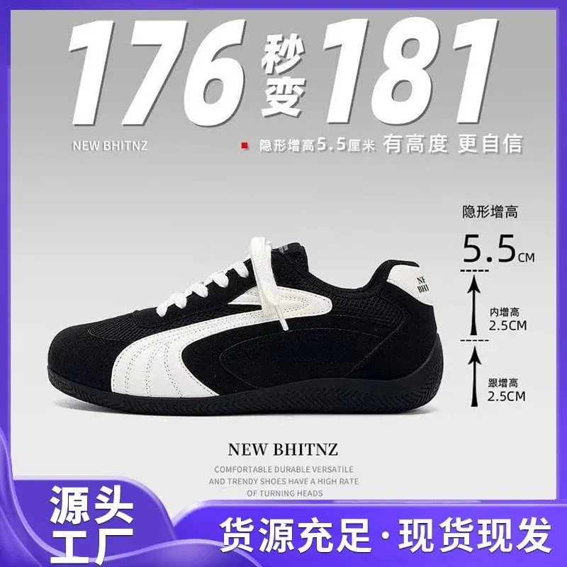 2026 New Men's Casual Shoes Thick Bottom Versatile Leisure Sneakers Breathable Heightening Couple Shoes Rubber Outsole