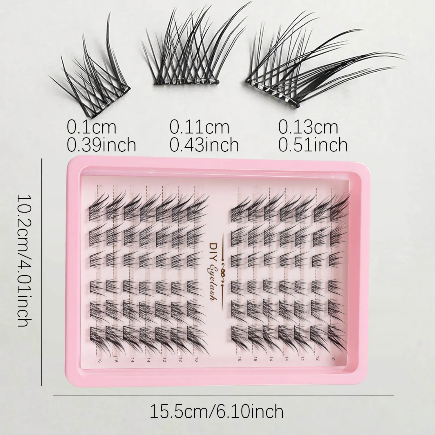 Fox Eye Effect Fluffy False Eyelashes Reusable DIY Segmented Thick Winged Lash Extension Daily Use