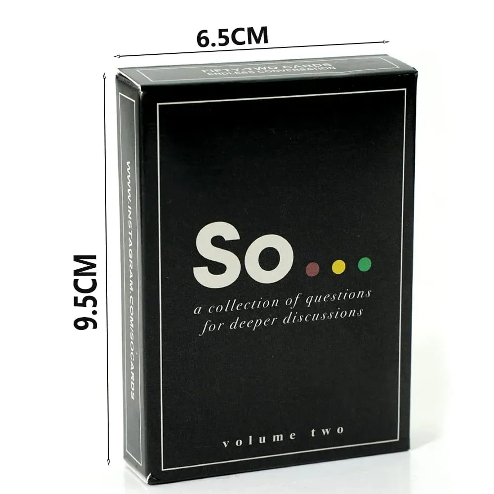 High Quality So Cards Conversation Starter Special Style Questions Card Game for Adults & Families Party Leisure Board Game