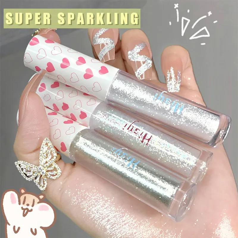 Liquid Eye Shadow Highlighter Water Proof Super Shiny Lasting Flakes Monochromatic Glitter Brighten Silkworm Makeup Maquillaje — image 3