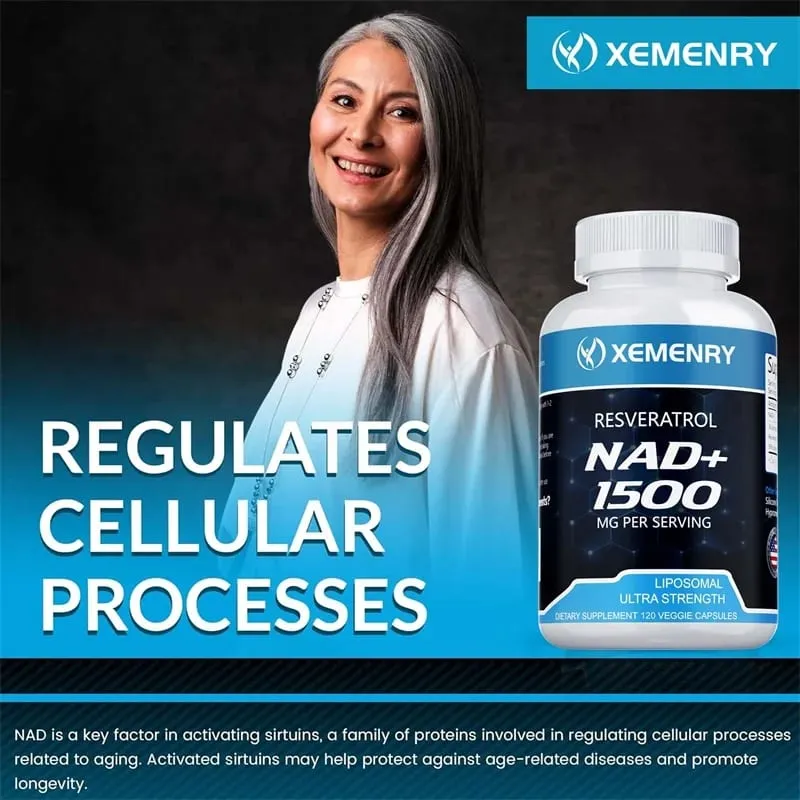 NAD+ and Resveratrol Supplement - Supports Cell Health DNA Repair Improves Natural Energy Cell Metabolism Anti-Aging Support — image 6