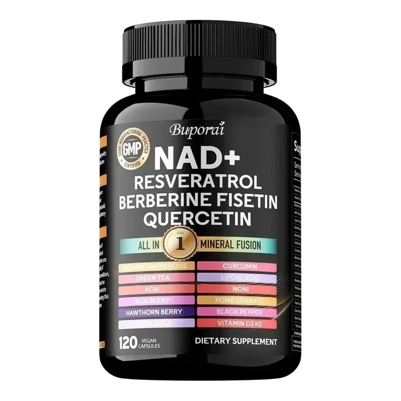 NAD Resveratrol Berberine - Supports Healthy Aging Promotes Cardiovascular Health & Cell Health Improve Endurance