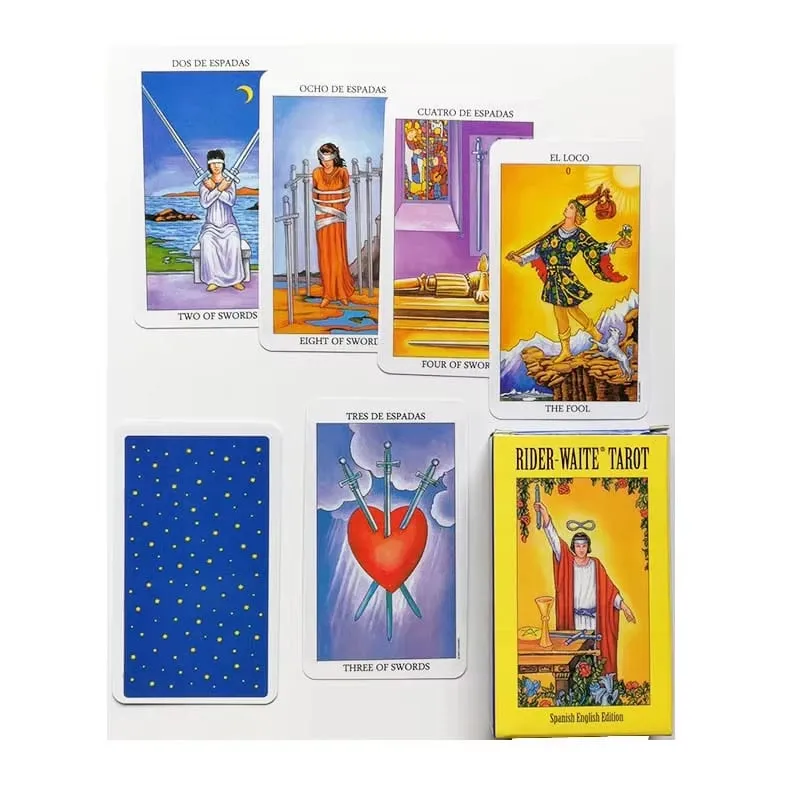 Rider Waite Tarot Card Divination Personal Use Tarot Deck Full English Spanish Version Oracles Deck for Girl Board Playing Game