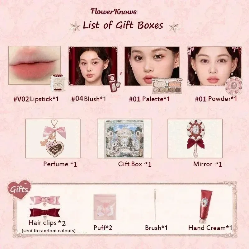 Flower Knows Shells Pearl Eyeshadow Essence Lip Honey Blush Cheek Makeup Front 11 pieces set — image 12