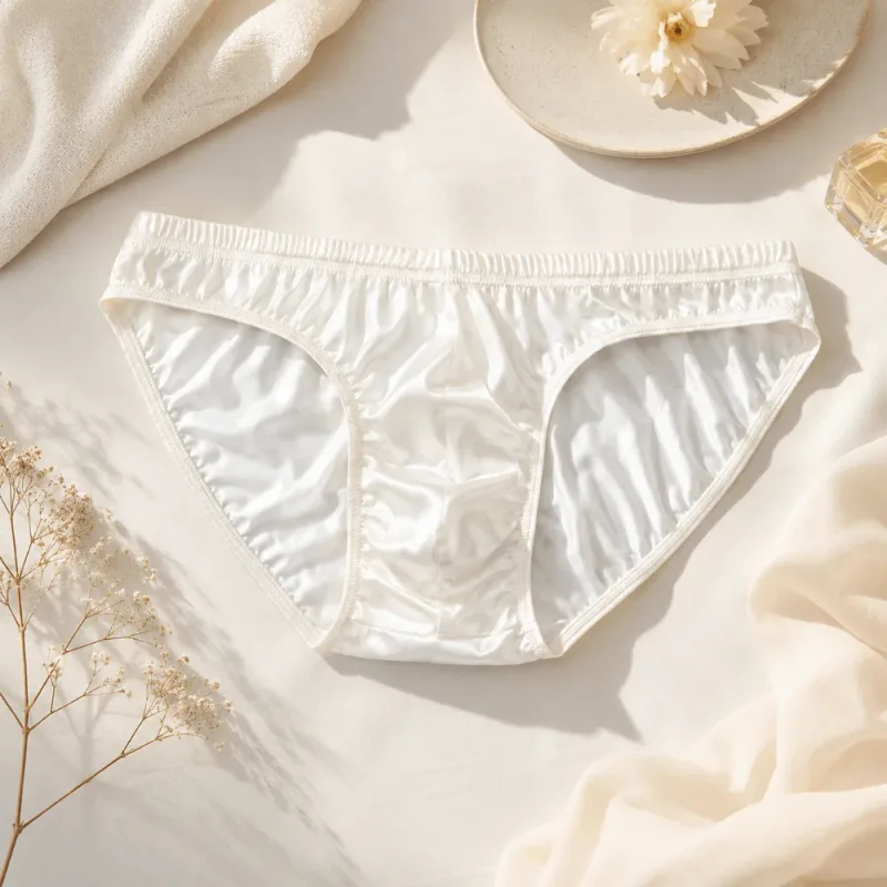 멋진 부드러운 남성 속옷 낮은 허리 벌지 주머니 얼음 실크 팬티 란제리 통기성 새틴 실크 팬티 일일 루틴