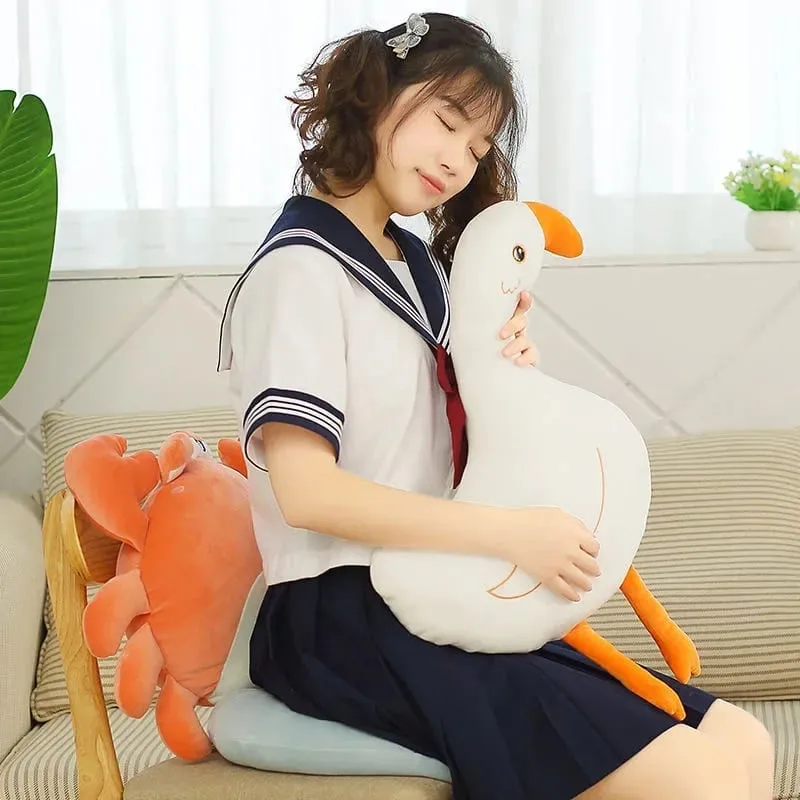 Cute Throw Pillows Crab Whale Goose Lion Pillow Comfortable Room Sofa Car Bed Office Headboard Cushion Doll Back Plush Toy Gift