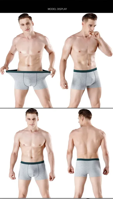 Large Size Seamless Underwear Men Solid Cotton Boxer Shorts Men's Panties Breathable Boxers Mens Pack Underpants Man