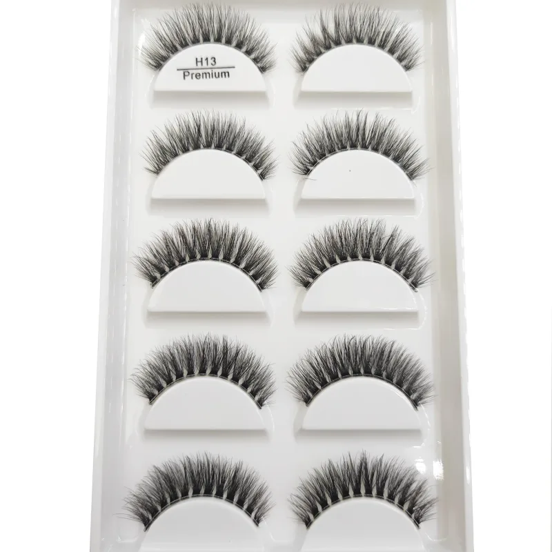 Transparent 3D Mink Eyelashes Natural Clear False Eye Lashes Soft Invisible Eyelash Wispy Makeup Faux Cils H13 X08 5 Pairs