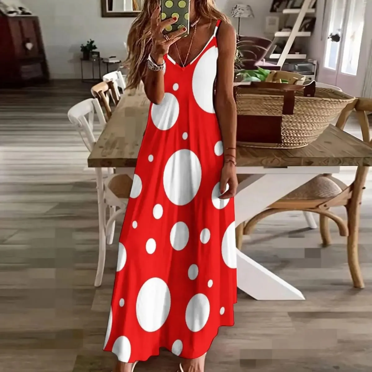 kusama yayoi inspired pattern Sleeveless Dress elegant and pretty women's dresses Women's summer skirt Dress