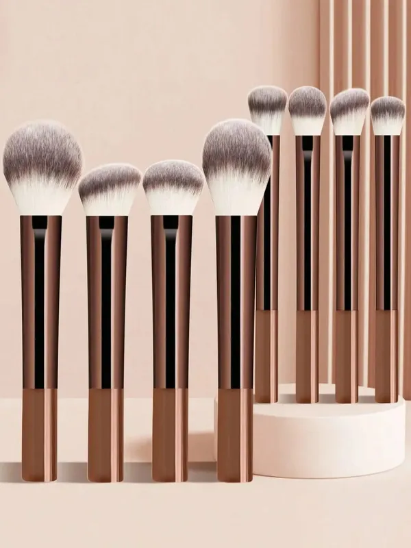 Professional Multifunctional Makeup Brush Set 8pcs Long-Handle Makeup Brushes Including Powder Blush Foundation Contour Nos