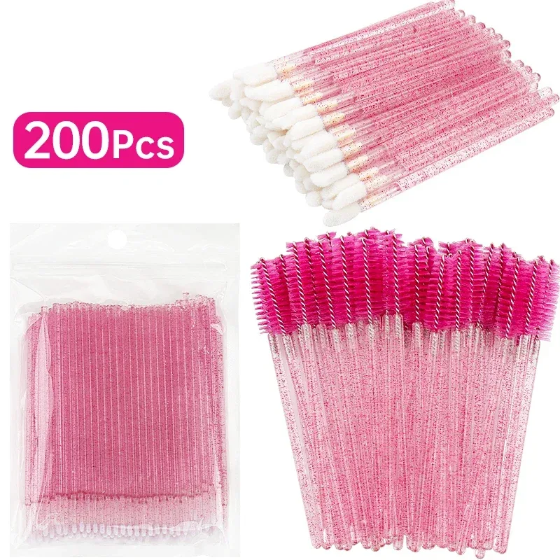 200 PCS Escovas Profissionais de Limpeza de Chicotes - Micro Varinhas de Salão para Remoção e Retenção de Extensão de Cílios | Kit de ferramentas sem fiapos