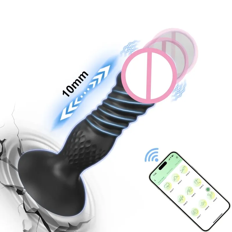 Sokma Anal Plug Vibratör Butt Plug Erkek prostat masaj aleti Teleskopik G Spot Vibratör Stimülatörü Seks Oyuncakları Kadın Erkek için 18 +