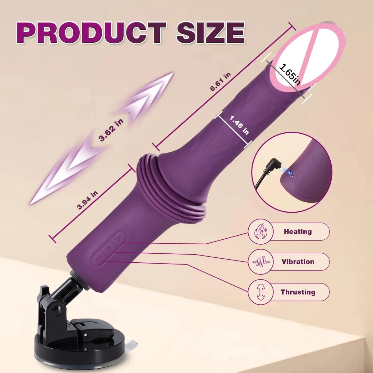 Beichao סקס דחף דילדו ויברטור G Spot לעיסוי נרתיק נקבה אוננות כוס יניקה חימום צעצועי מין — image 5