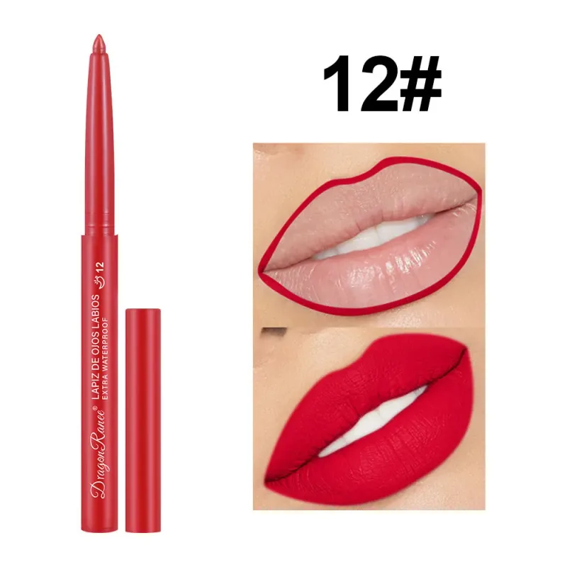 Delineador labial à prova d'água, de longa duração, lápis labial fosco para iniciantes, automático, hidratante de feijão, copo antiaderente — image 15