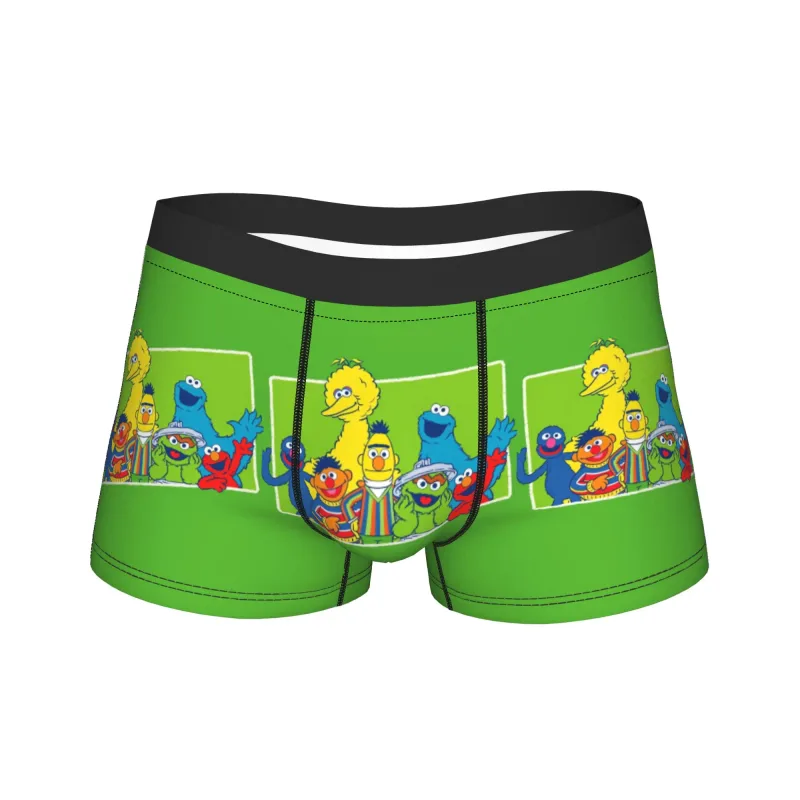 S-Sesames Streets Tango Elmo & Grover Pakaian Dalam Pria Celana Pendek Celana Lucu Boxershorts Bea Cukai Kualitas Kebesaran Celana Dalam