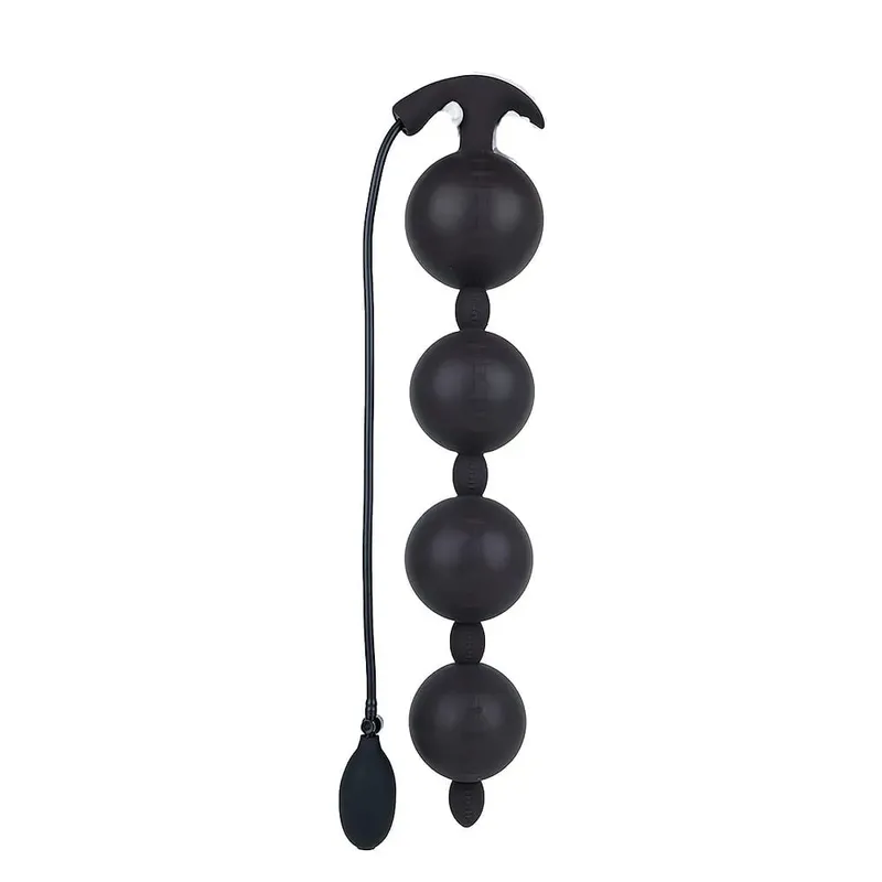 Contas anais infláveis ​​extra longas, plugue anal, enorme, silicone, tamanho ajustável, grande, grosso, 4 bolas, contas com base em t, brinquedos sexuais adultos
