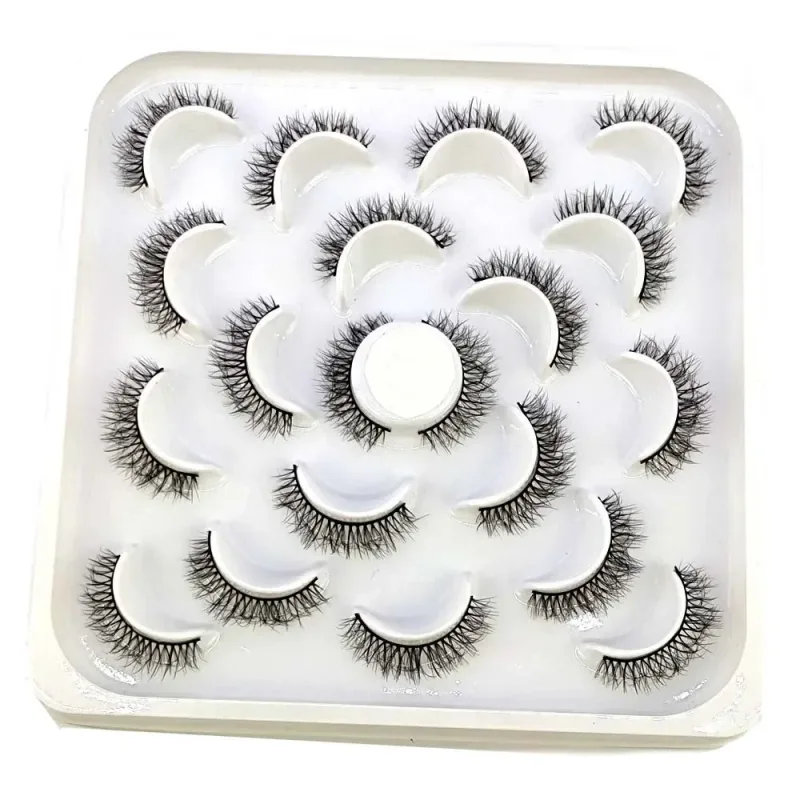 NEW 10 pairs Handmade 3d mink lashes short False Eyelashes Cross Messy Dense Natural Eye Lashes Stage Makeup False Eyelashes