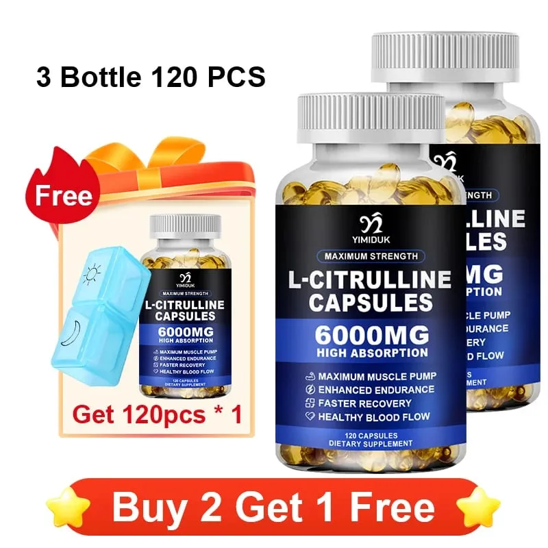 Pure L-Citrulline Capsules Support Circulation Energy Vitality Extend Workout Workout Endurance & Exercise Muscle Recovery — image 7